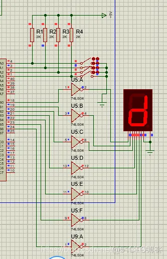 汇编语言 8086+8255A仿真中断控制_原理图_06